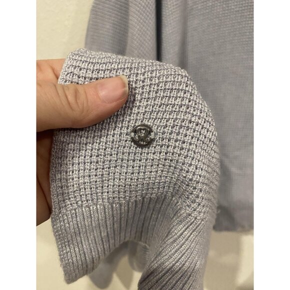 Lululemon Forward Flow Poncho Womens One Size Gray Cashmere Blend Waffle Knit - Picture 5 of 6